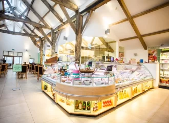 Retail Architects: Rural Farm Shop Architectural Design With Curved Glass The Granary Leeds